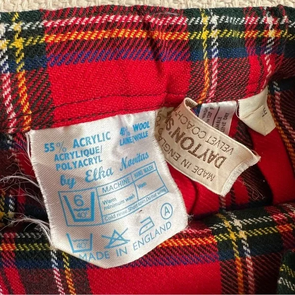 Vintage Plaid Scottish Kilt Style Wool Blend Skirt - Picture 5 of 7